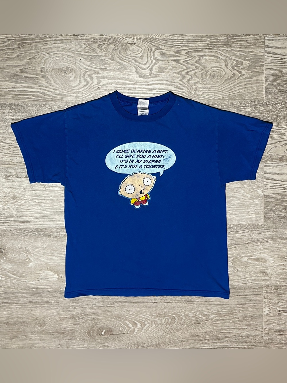 2000s Family Guy Stewie Blue Vintage Graphic T-Shirt